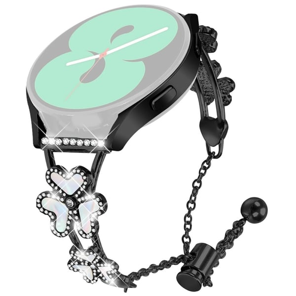 Metallbånd med hjertekløverdekor Samsung Galaxy Watch 42 mm klokkerem - Svart