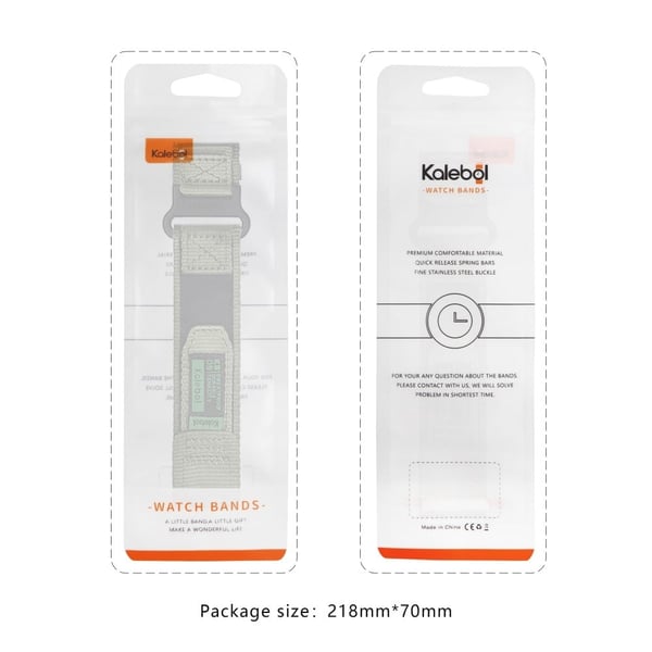 KALEBOL Nylon-klokkerem Apple Watch Series 10 42 mm armbånd med magisk tape - Grå