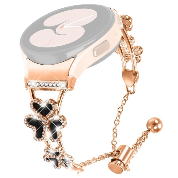Metallarmbånd med hurtigkobling Samsung Galaxy Watch5 / Watch4 40 / 42 / 44 / 45 / 46mm Heart Clover Decor Watch Strap - Rose Gull