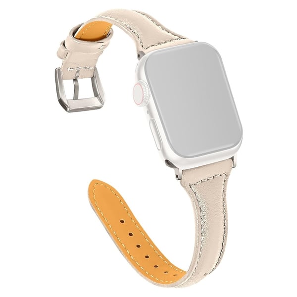 KALEBOL Ægte okselæderrem Apple Watch Series 10 46mm Dameurrem - Aprikos