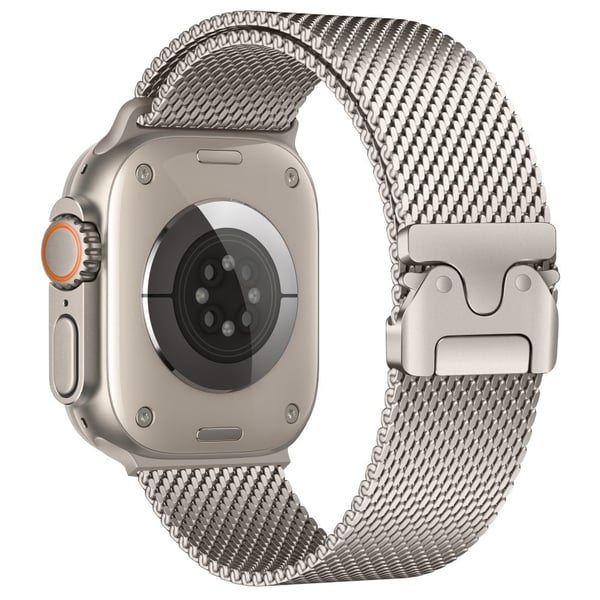 Armbånd Apple Watch Series 10 46 mm fallskjermspenne Milanese rustfritt stålarmbånd - Stjernelys