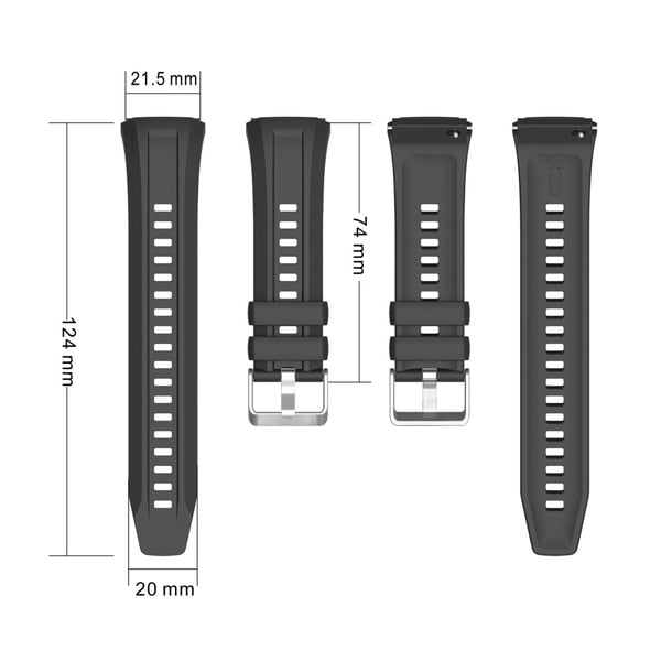 Huawei Watch GT 5 Pro 46 mm silikonklokkerem Justerbar reim med sølvspenne - Hvit