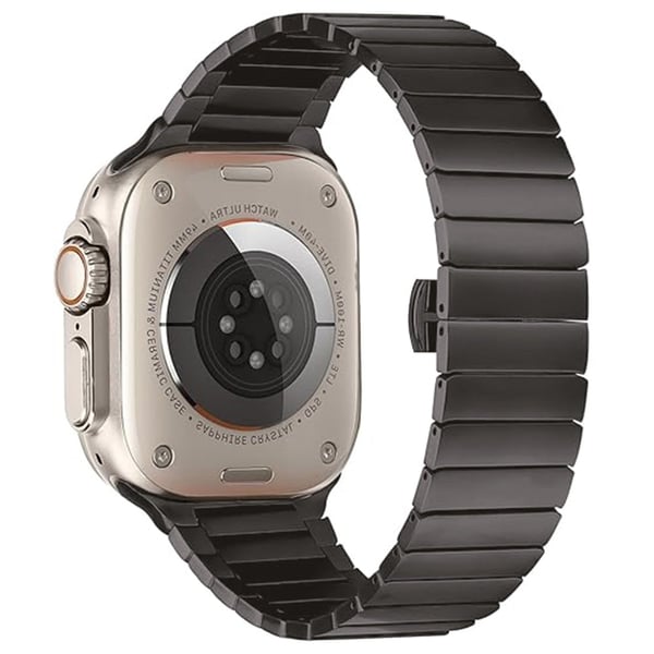 Armbånd Apple Watch Series 10 46mm 1-Perle Bamboo Link rustfritt stålarmbånd - Skiferfarge