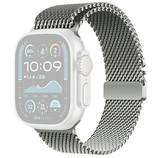 KALEBOL Watch Strap Apple Watch Series 10 Ultra 9 8 7 SE 6 5 4 3 2 1 46mm 49mm 45 Laskuvarjo-solki Milanese ruostumattomasta teräksestä valmistettu ra