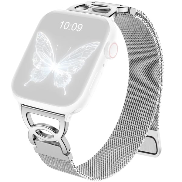 Armbånd Apple Watch Series 10 46 mm med magnetisk lås i rustfritt stål - Sølv