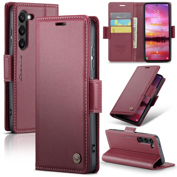 CaseMe Samsung Galaxy S25 glatt etui - Rød