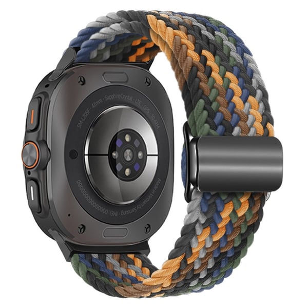 KALEBOL Samsung Galaxy Watch Ultra 47mm Watch Strap Magnetisk Buckle Braided Wrist Band - Camo Flerfarvet + Sort Spænde