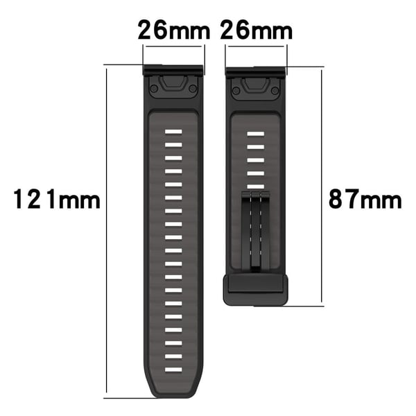 26 mm klokkerem Garmin Enduro 3 / Fenix 8 51 mm / Instinct 2X Pustende silikonrem med magnetisk sammenleggbar lås - Svart + Oransje