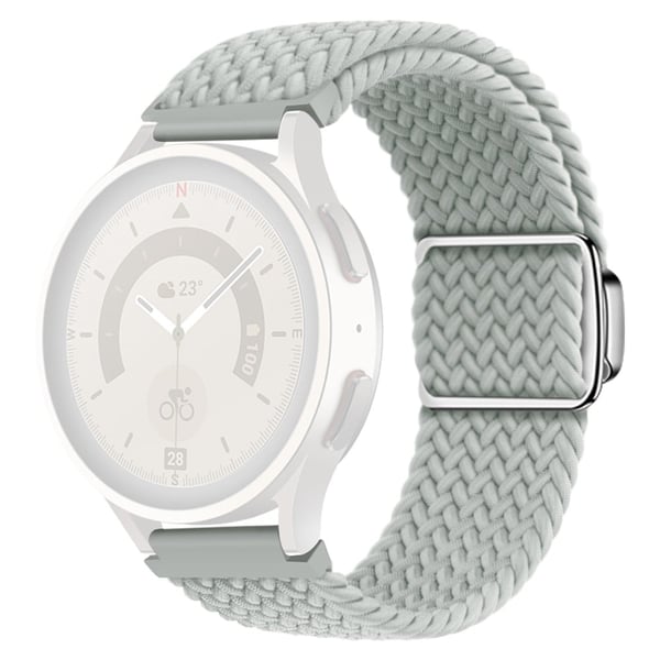 KALEBOL 20 mm magnetisk urrem Samsung Galaxy Watch6 Classic 43 mm / 47 mm / Huawei Watch GT 4 41 mm nylonrem - Lysegrå