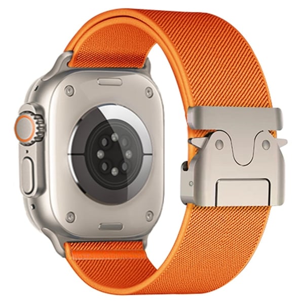 KALEBOL Nylon-klokkerem Apple Watch Series 10 42 mm Elastisk armbånd med fallskjermspenne - Oransje