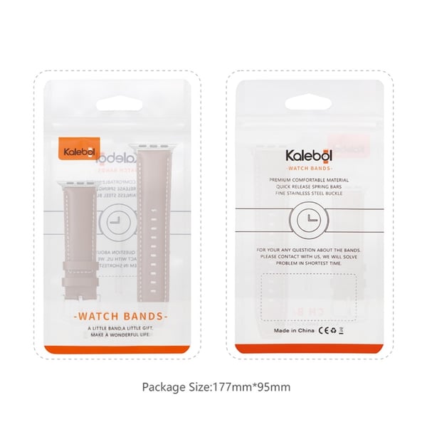 KALEBOL Ekte kuskinnklokkerem Apple Watch Series 10 46mm Flat strukturrem - Mørkebrun