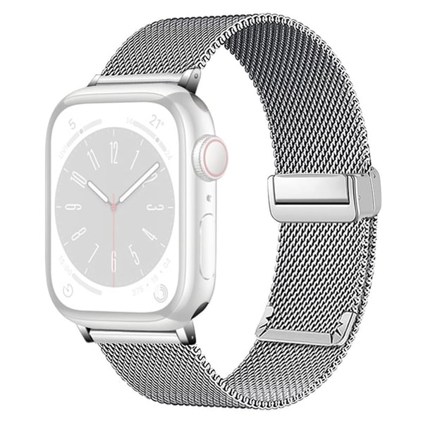 KALEBOL Magnetisk spennearmbånd Apple Watch Series 10 46 mm rustfritt stålarmbånd - Sølv
