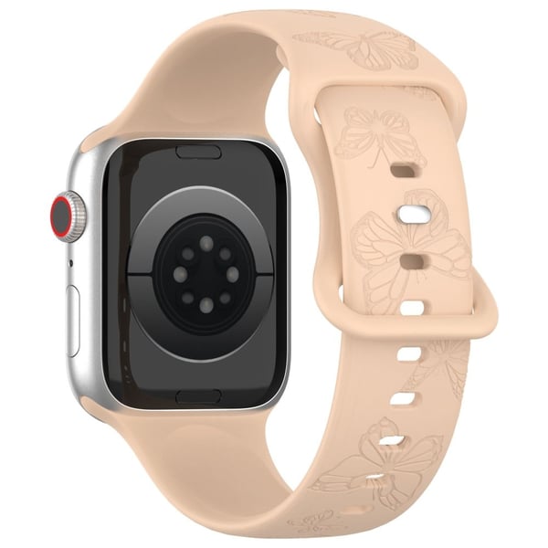 KALEBOL Butterfly Imprint Watch Strap Apple Watch Series 10 42 mm silikonarmbånd - Melkete