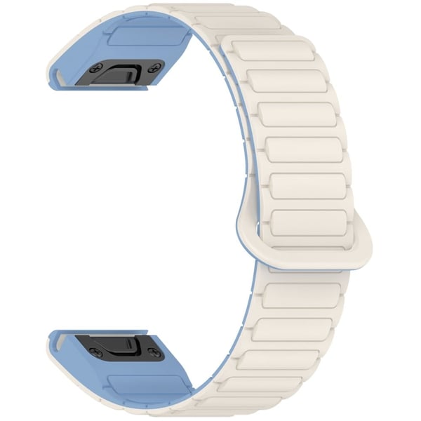 20 mm magnetisk urrem Garmin Fenix 8 43 mm / Descent MK3 Quick Release Blødt Silikone Strap - Hvid + Tågeblå 20 mm magnetisk urrem Garmin Fenix 8 43 mm / Descent MK3 Quick Release Blødt Silikone Strap - Hvid + Tågeblå