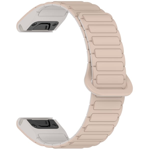 26 mm magnetisk klokkerem Garmin Fenix 8 51 mm / Enduro 3 / Enduro 2 Quick Release Soft Silicone Strap - Melkete + Rock Hvit