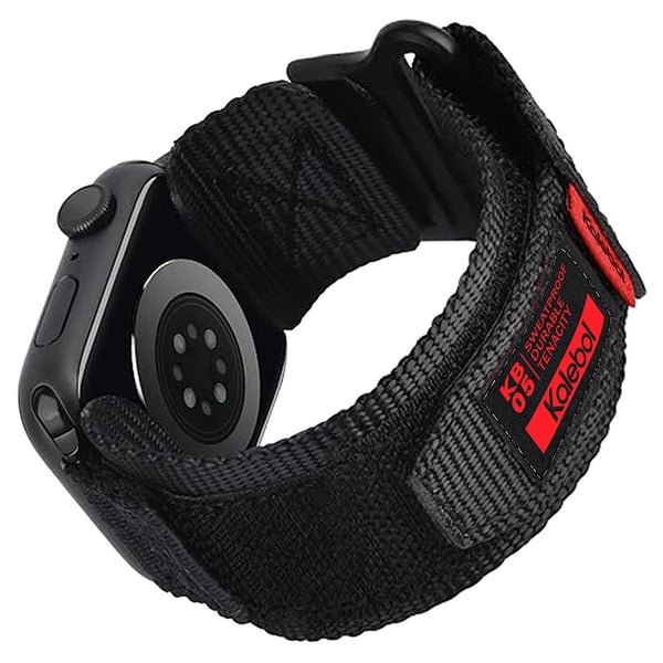 KALEBOL Nylon Watch Strap Apple Watch Series 10 46mm Armbånd med magisk tape - Sort