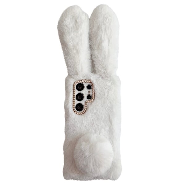 Fluffy Rabbit Samsung Galaxy S25 Ultra deksel - Hvit
