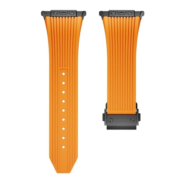 Samsung Galaxy Watch Ultra 47 mm silikonarmbånd med svart kontakt og svart spenne - Oransje