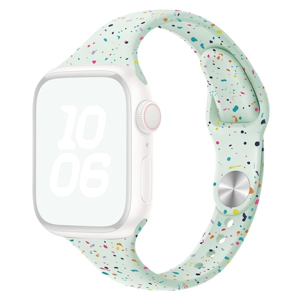 KALEBOL Silikone urrem Apple Watch Series 10 42mm Farverige flager bånd - Blød Mint