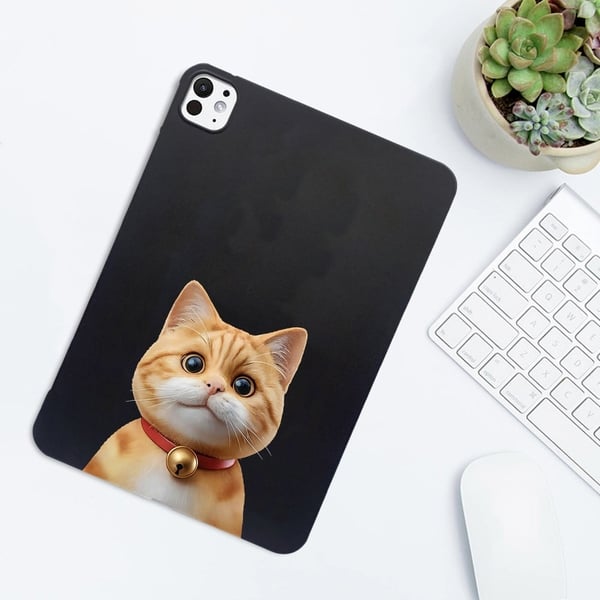 iPad Pro 13 (2024) Case Pattern Printing Slim Flexible Tablet Protective Cover - Shorthair Cat