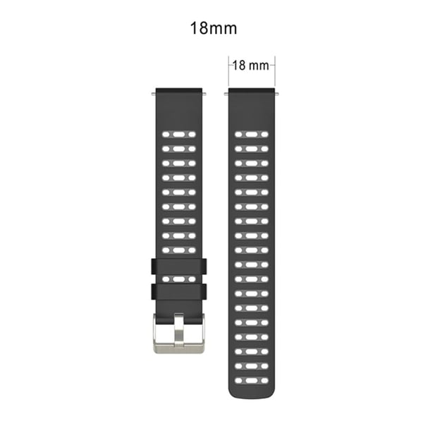 18mm silikoniranneke Huawei Watch GT 5 Pro 42mm / GT 5 41mm / Garmin Forerunner 265S kaksivärinen kellohihna - Ruohonvihreä + Tummanharmaa