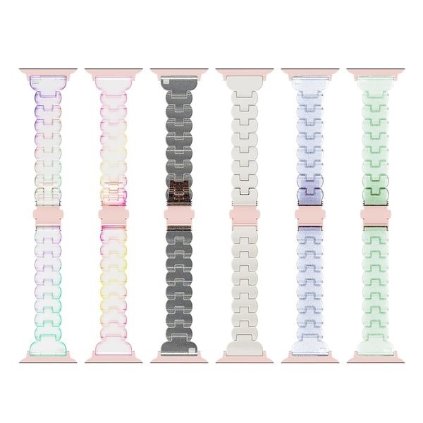 Armbånd Apple Watch Series 10 46 mm galvanisert, støtsikkert glitterarmbånd - Transparent Svart Glitter