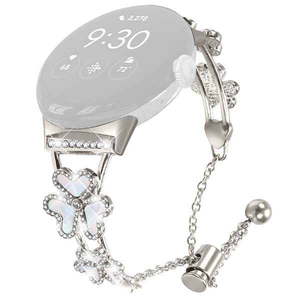 Metallbånd Hjertekløverdekor Google Pixel Watch 3 41mm / Pixel Watch 2 / Pixel Watch Watchband Armbånd Erstatning - Stjernelys