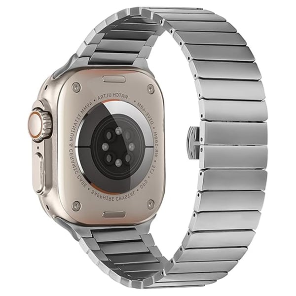 Armbånd Apple Watch Series 10 46mm 1-Perle Bamboo Link rustfritt stålarmbånd - Sølv