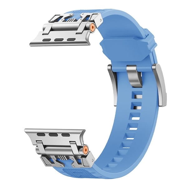 KALEBOL Armor fleksibelt klokkerem Apple Watch Series 10 46 mm armbånd - Sølv + Babyblå