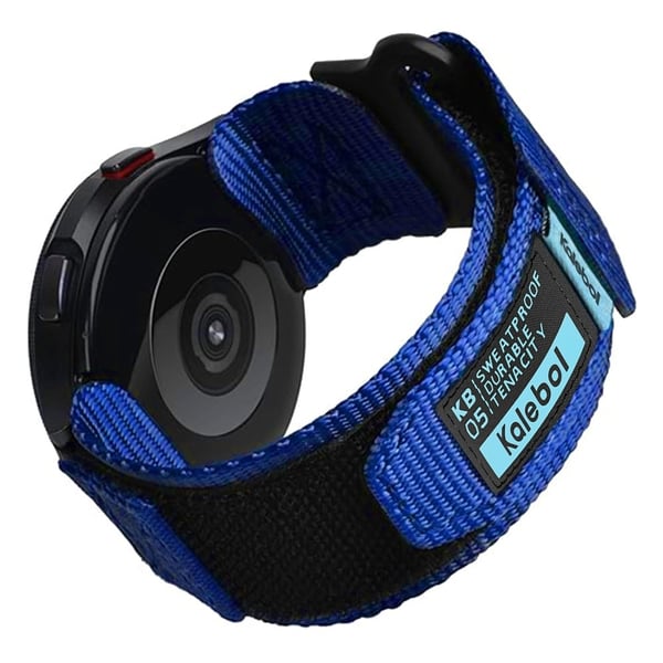 KALEBOL 20mm Nylon Watch Strap Samsung Galaxy Watch6 Classic 47mm / 43mm / Watch6 44mm / 40mm Armbånd med magisk tape - Blå