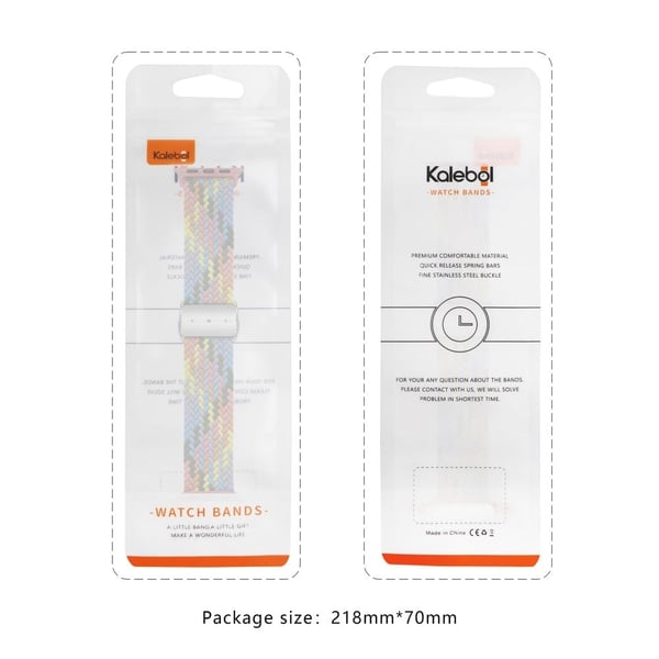 KALEBOL Magneettinen kellohihna Apple Watch Series 10 42mm Nylon punottu rannehihna - Pinkki