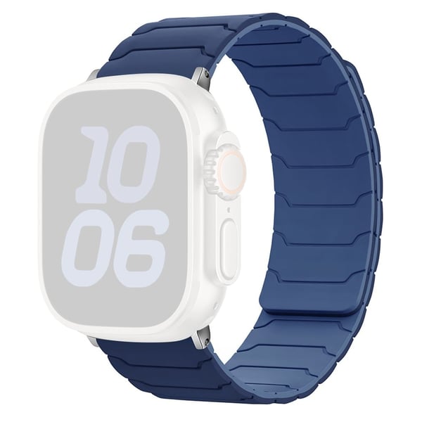 KALEBOL Silikon magnetisk klokkerem Apple Watch Series 10 42mm Armor Warrior Strap - Marineblå KALEBOL Silikon magnetisk klokkerem Apple Watch Series 10 42mm Armor Warrior Strap - Marineblå