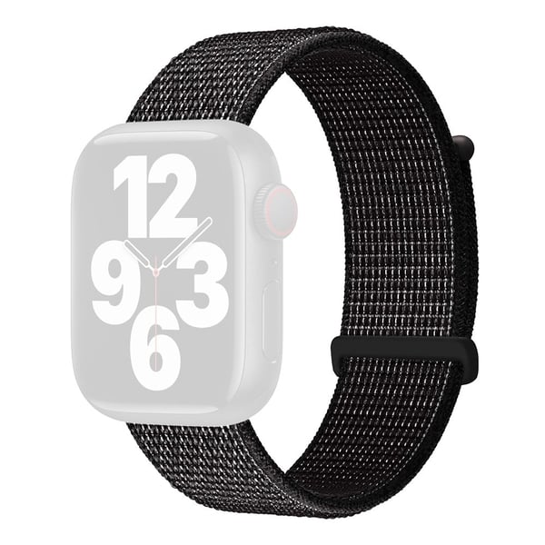 KALEBOL Nylon-klokkearmbånd Apple Watch Series 10 42 mm håndleddsrem - Reflekterende Svart