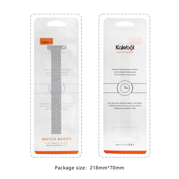 KALEBOL rustfritt stålbånd Apple Watch Series 10 46 mm Butterfly Buckle Strap - Svart + Sølv