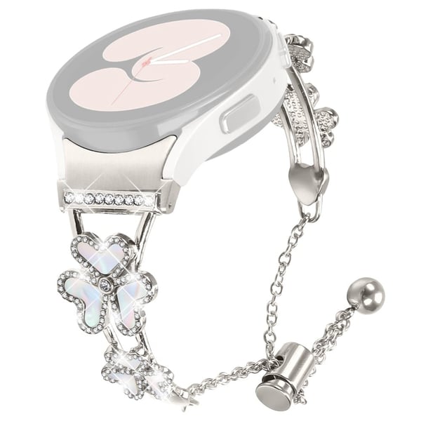Metalrem med quick release-stik Samsung Galaxy Watch7 44mm / 40mm Heart Clover Decor Watch Strap - Stjernelys