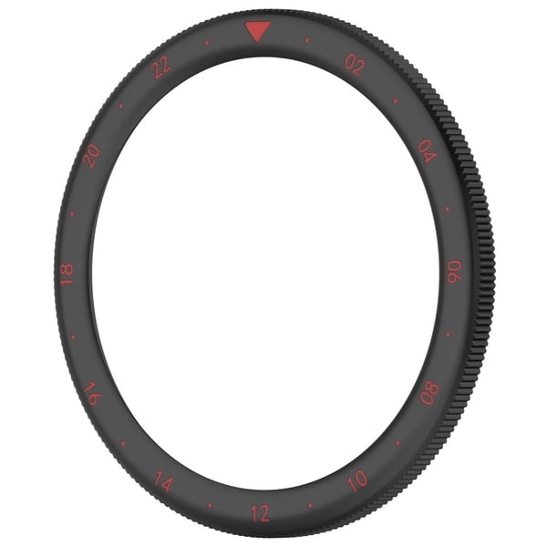 Watch Bezel Ring Xiaomi Watch S4 / S4 eSIM Version / S3 / S3 eSIM Version Rustfritt ståldeksel med herdet glassfilm - Dobbel Tidssone / Svart + Rød