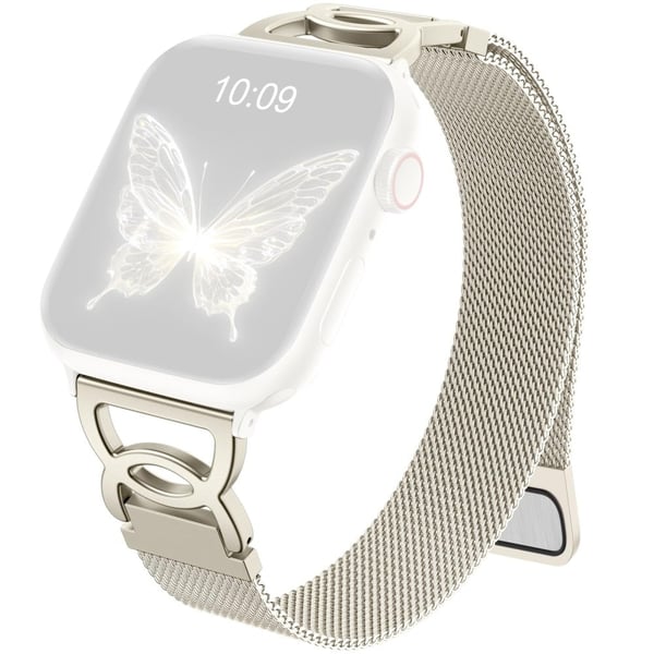 Kellonauha Apple Watch Series 10 42mm Milanese Loop magneettilukko ruostumatonta terästä metallia nauha - Starlight
