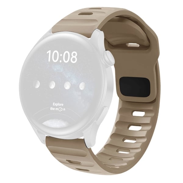 22 mm klockarmband Huawei Watch GT 5 Pro / GT 5 / GT 4 46 mm snabbkoppling fyrkantigt spänne silikonremsa - Ökenguld