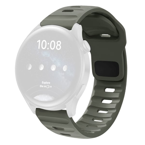 20 mm klokkerem Samsung Galaxy Watch7 Watch6 44 mm 40 mm hurtigutløsende firkantet spenne silikonbånd - Grågrønn