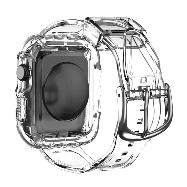 Apple Watch Series 10 42 mm klokkeveske med integrert klokkerem med bølgemønster Fleksibel justerbar - Hvit