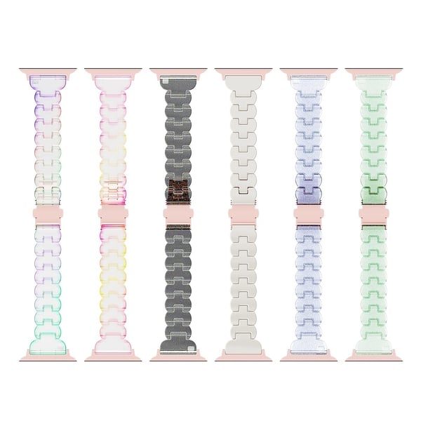 Armbånd Apple Watch Series 10 46 mm galvanisert, støtsikkert glitterarmbånd - Kameleonblå
