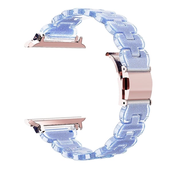 Armbånd Apple Watch Series 10 42 mm galvanisert, støtsikkert glitterarmbånd med glitterglitter - Kameleonblå
