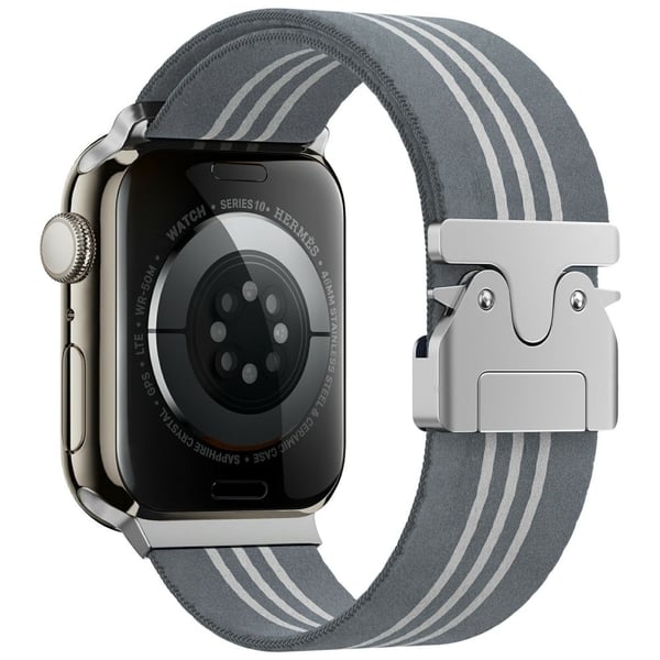 KALEBOL Nylonklokkearmbånd Apple Watch Series 10 42 mm fallskjermspenne - Grå + Grå