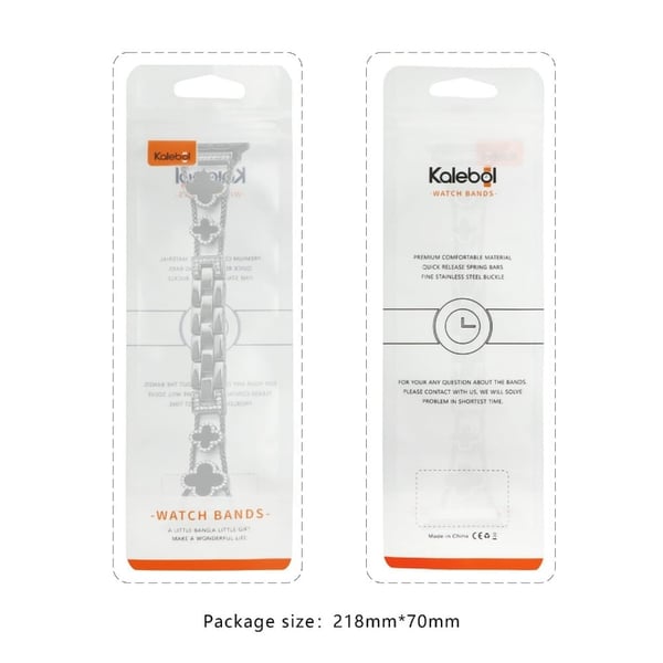 KALEBOL Metallklokkebånd Apple Watch Series 10 46 mm Rhinestone Clover sinklegeringsrem - Svart
