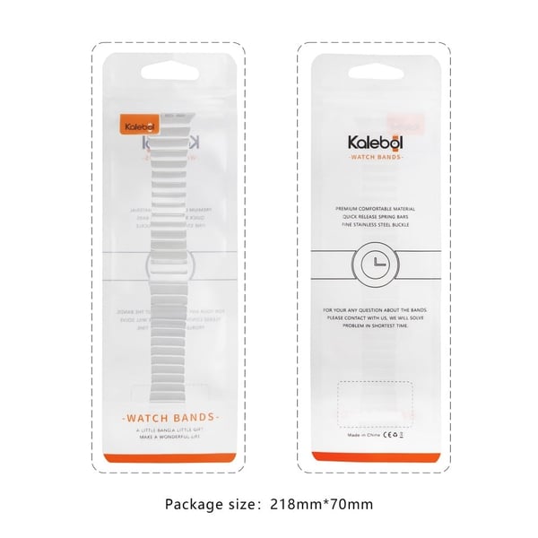 KALEBOL Urrem i rustfrit stål Apple Watch Series 10 46mm Beaded Bamboo Link Strap - Lyserød