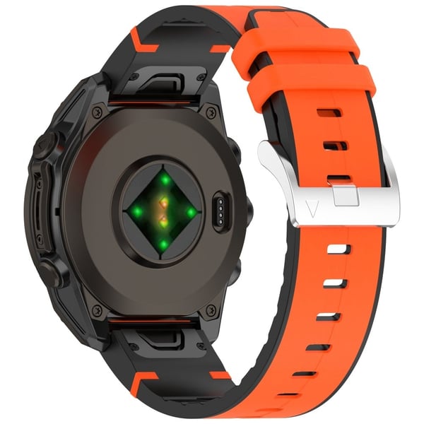 22 mm urrem Garmin Fenix 8 47 mm / Fenix E 47 mm / Quatix 7 Pro Læderbelagt silikone justerbar længde rem - Orange 22 mm urrem Garmin Fenix 8 47 mm / Fenix E 47 mm / Quatix 7 Pro Læderbelagt silikone justerbar længde rem - Orange
