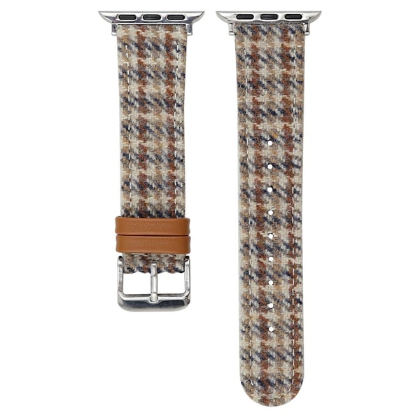 Armbånd Apple Watch Series 10 46 mm Vintage Wool + lærrem - Havremel