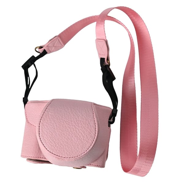 Fujifilm X-M5 Cover Litchi Textured Vegansk Læder Camera Case med skulderrem - Lyserød