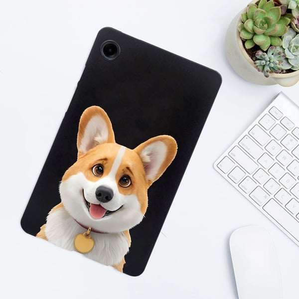 Samsung Galaxy Tab A9 Case Pattern Printing Slim Flexible Tablet Protective Cover - Corgi