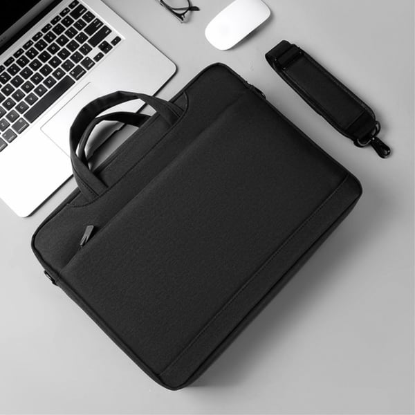15.6-16.1 inch Airbag Laptop Carrying Bag Waterproof Crossbody Shoulder Bag - Black